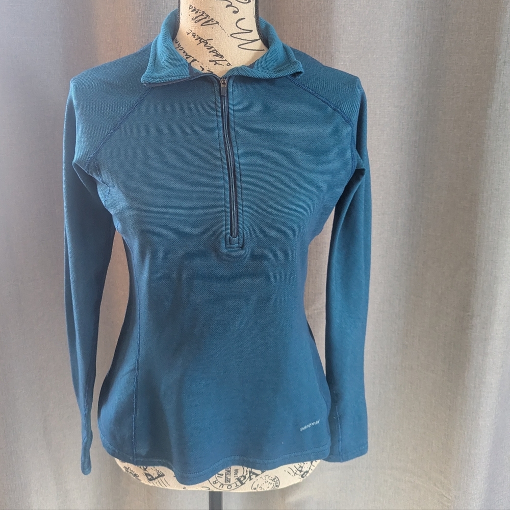 Patagonia Jacket Women Size L Blue Outdoor 1/2 Zip Pullover